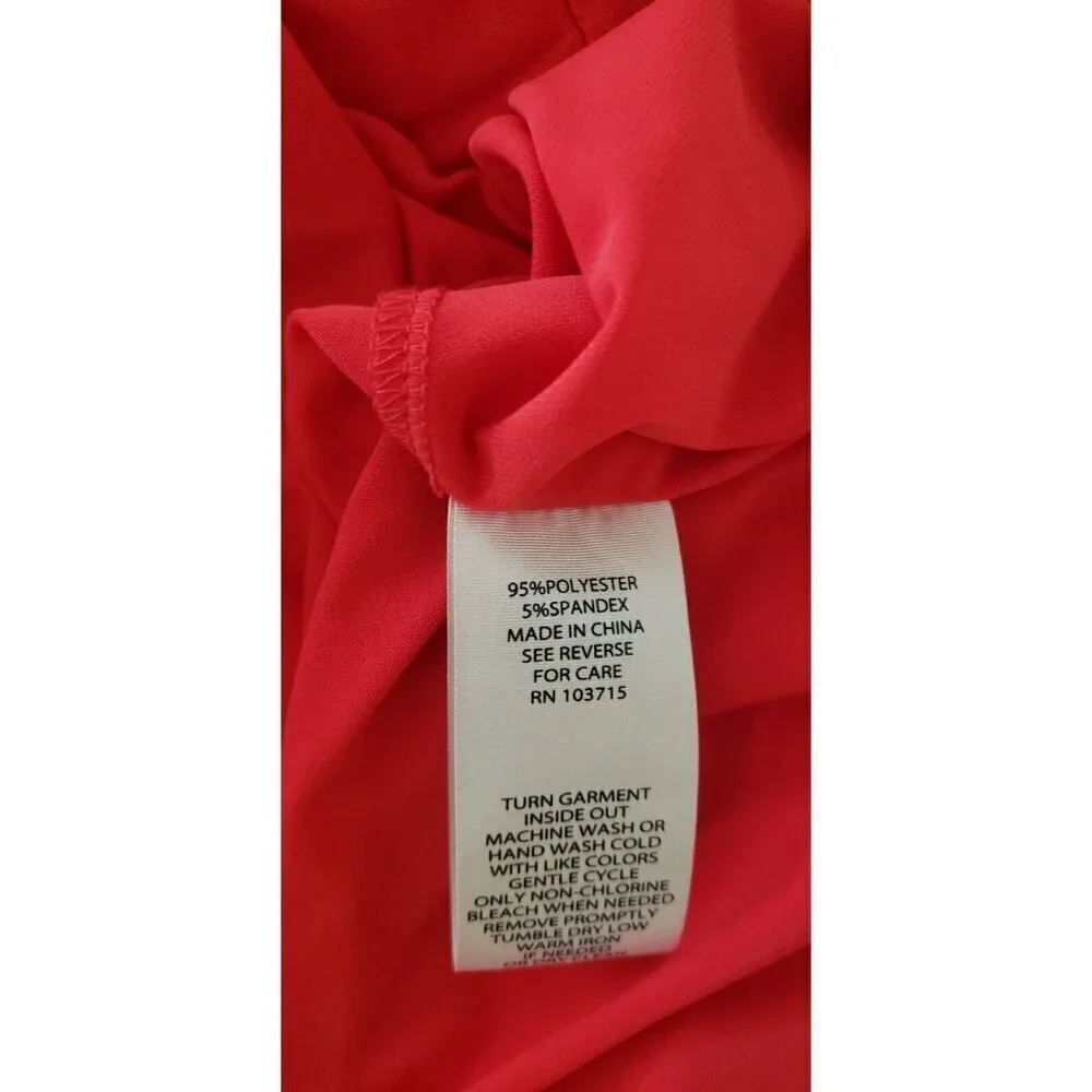 NEW NANETTE LEPORE CANDY APPLE RED FRONT DRAPERY FAUX WRAP MIDI DRESS SZ 14 - Picture 7 of 7
